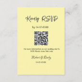 freundlich Hochzeit RSVP Scan QR-Code einfach mode Begleitkarte (Rückseite)