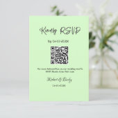 freundlich Hochzeit RSVP Scan QR-Code einfach mode Begleitkarte (Stehend Vorderseite)