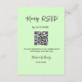 freundlich Hochzeit RSVP Scan QR-Code einfach mode Begleitkarte (Rückseite)