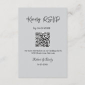 freundlich Hochzeit RSVP Scan QR-Code einfach mode Begleitkarte (Vorderseite)