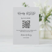 freundlich Hochzeit RSVP Scan QR-Code einfach mode Begleitkarte (Stehend Vorderseite)
