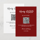 freundlich Hochzeit RSVP Scan QR-Code einfach mode Begleitkarte (Vorne/Hinten)