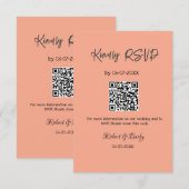 freundlich Hochzeit RSVP Scan QR-Code einfach mode Begleitkarte (Vorne/Hinten)