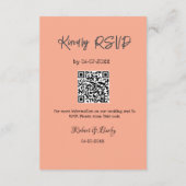 freundlich Hochzeit RSVP Scan QR-Code einfach mode Begleitkarte (Rückseite)