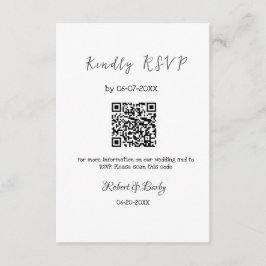 freundlich Hochzeit RSVP Scan QR-Code einfach mode Begleitkarte