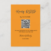 freundlich Hochzeit RSVP Scan QR-Code einfach mode Begleitkarte (Rückseite)
