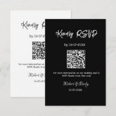 freundlich Hochzeit RSVP Scan QR-Code einfach mode Begleitkarte (Vorne/Hinten)