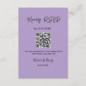 freundlich Hochzeit RSVP Scan QR-Code einfach mode Begleitkarte (Vorderseite)
