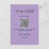 freundlich Hochzeit RSVP Scan QR-Code einfach mode Begleitkarte (Rückseite)
