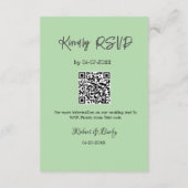 freundlich Hochzeit RSVP Scan QR-Code einfach mode Begleitkarte (Rückseite)