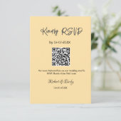 freundlich Hochzeit RSVP Scan QR-Code einfach mode Begleitkarte (Stehend Vorderseite)