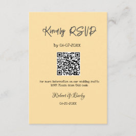 freundlich Hochzeit RSVP Scan QR-Code einfach mode Begleitkarte
