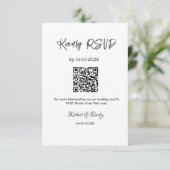 freundlich Hochzeit RSVP Scan QR-Code einfach mode Begleitkarte (Stehend Vorderseite)