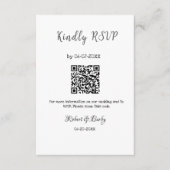 freundlich Hochzeit RSVP Scan QR-Code einfach mode Begleitkarte (Vorderseite)