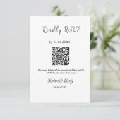 freundlich Hochzeit RSVP Scan QR-Code einfach mode Begleitkarte (Stehend Vorderseite)