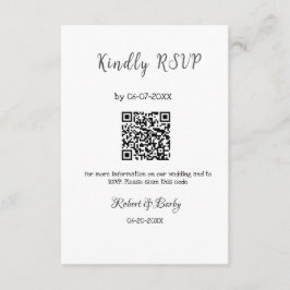 freundlich Hochzeit RSVP Scan QR-Code einfach mode Begleitkarte