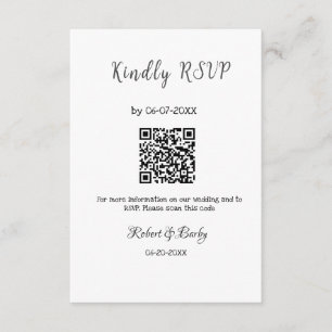 freundlich Hochzeit RSVP Scan QR-Code einfach mode Begleitkarte