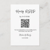 freundlich Hochzeit RSVP Scan QR-Code einfach mode Begleitkarte (Vorderseite)