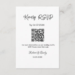 freundlich Hochzeit RSVP Scan QR-Code einfach mode Begleitkarte