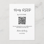 freundlich Hochzeit RSVP Scan QR-Code einfach mode Begleitkarte (Rückseite)