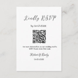 freundlich Hochzeit RSVP Scan QR-Code einfach mode Begleitkarte