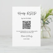 freundlich Hochzeit RSVP Scan QR-Code einfach mode Einladung (Stehend Vorderseite)