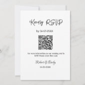 freundlich Hochzeit RSVP Scan QR-Code einfach mode Einladung (Rückseite)