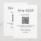 freundlich Hochzeit RSVP Scan QR-Code einfach mode Einladung (Vorne/Hinten)