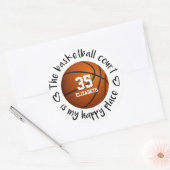 Freundlich ist der Basketballplatz mein glückliche Runder Aufkleber (Umschlag)