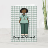 Freundlich lächelnde Krankenschwester Herzlichen G Karte (Vorderseite)