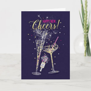 FREUNDLICH NEU FÜR FAMILIEN UND FREUNDE-**CHEERS** FEIERTAGSKARTE