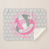 Freundlich rosa graues Volleyballfeld mein glückli Sherpadecke (Vorderseite (Horizontal))