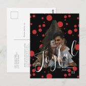 FREUNDLICH | Typografie Custom Christmas Tree 1 Fo Postkarte (Vorne/Hinten)