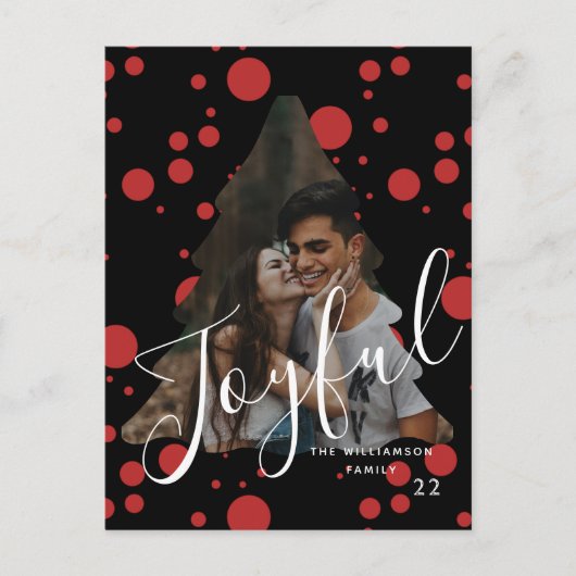 FREUNDLICH | Typografie Custom Christmas Tree 1 Fo Postkarte (Vorderseite)
