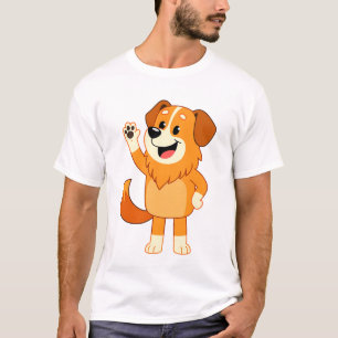 Freundlich winkender orangefarbener Hund T-Shirt