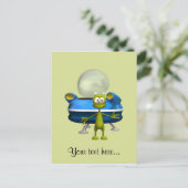 Freundliche Alien Postkarte (Stehend Vorderseite)