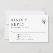Freundliche Antwort Elegant Minimalistisch Wedding (Vorderseite)