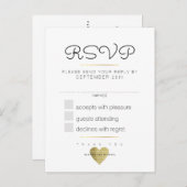 Freundliche Antwort Hochzeit rsvp weiß Einladungspostkarte (Vorne/Hinten)