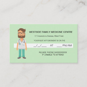 Freundliche Ärztin Personalausweis Grün Terminkarte