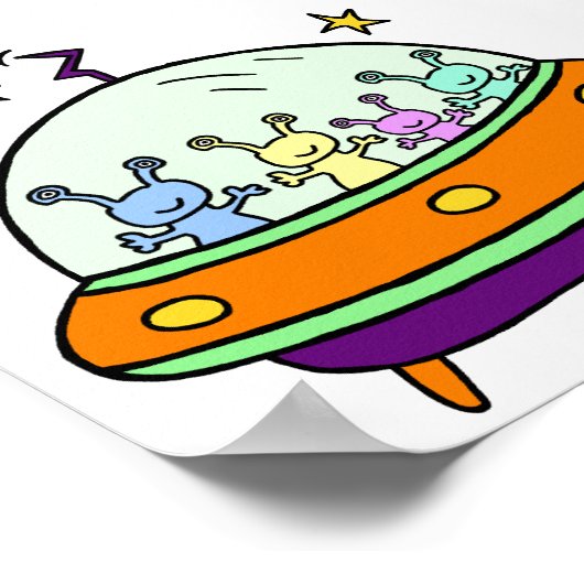 Freundliche Außerirdischen Poster (Ecke)