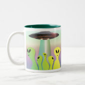 freundliche Außerirdischen Zwei-Tone-Kaffee-Tasse Zweifarbige Tasse (Links)