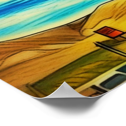 Freundliche Begegnung - Drache und Dinosaurier Poster (Ecke)