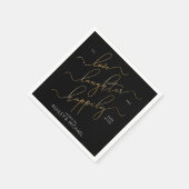 Freundliche Black & Gold-Engagement-Party Serviette (Ecke)