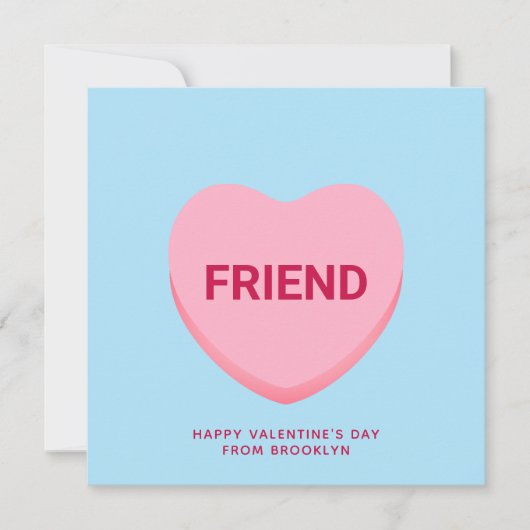 Freundliche blaue Konversation Herzstück Valentins Karte (Vorderseite)