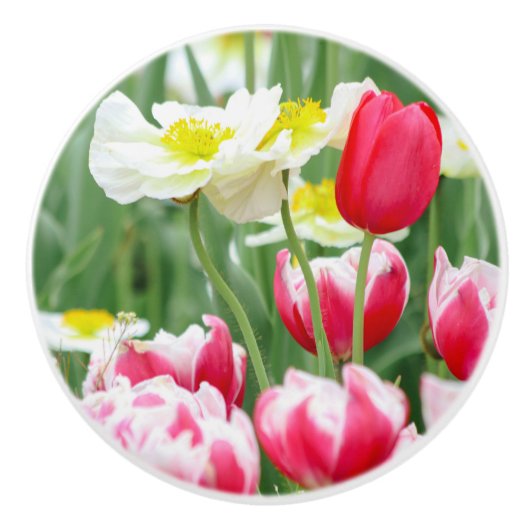Freundliche Blume Keramikknauf (Vorderseite)