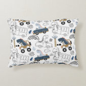Freundliche Dinosaurier in Cars Pattern Dekokissen (Vorderseite)