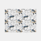 Freundliche Dinosaurier in Cars Pattern Fleecedecke (Vorderseite (Horizontal))