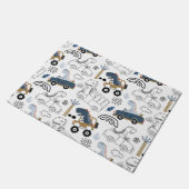 Freundliche Dinosaurier in Cars Pattern Fußmatte (Schrägansicht)
