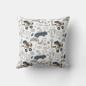 Freundliche Dinosaurier in Cars Pattern Kissen (Rückseite)