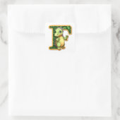 Freundliche Dinosaurier und der Buchstabe F Quadratischer Aufkleber (Tasche)